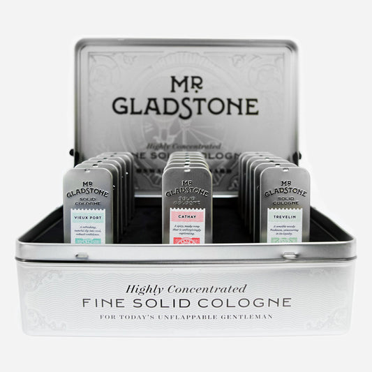 Mr. Gladstone Solid Cologne Full Retail Display